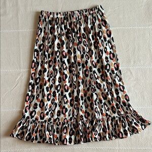 FabKids Multicolor Leopard Skirt with Ruffle Hem